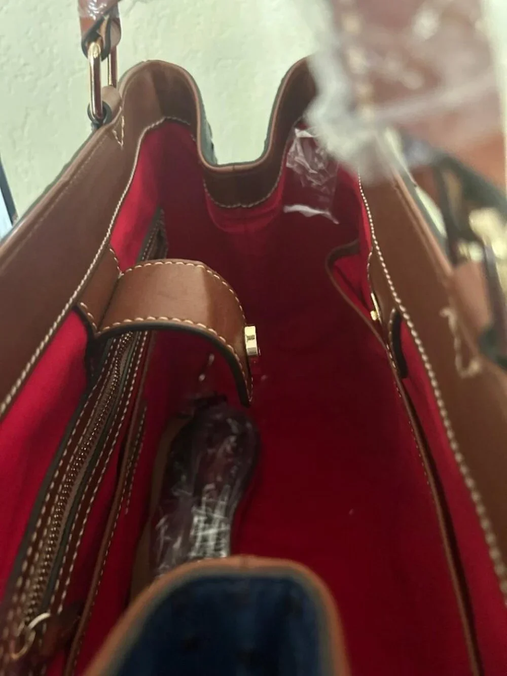 Dooney & Bourke Ostrich Embossed Leather Satchel